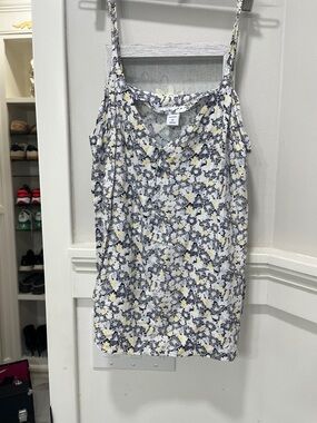 Old Navy Floral Spaghetti Strap Cami in White, Yellow, Gray